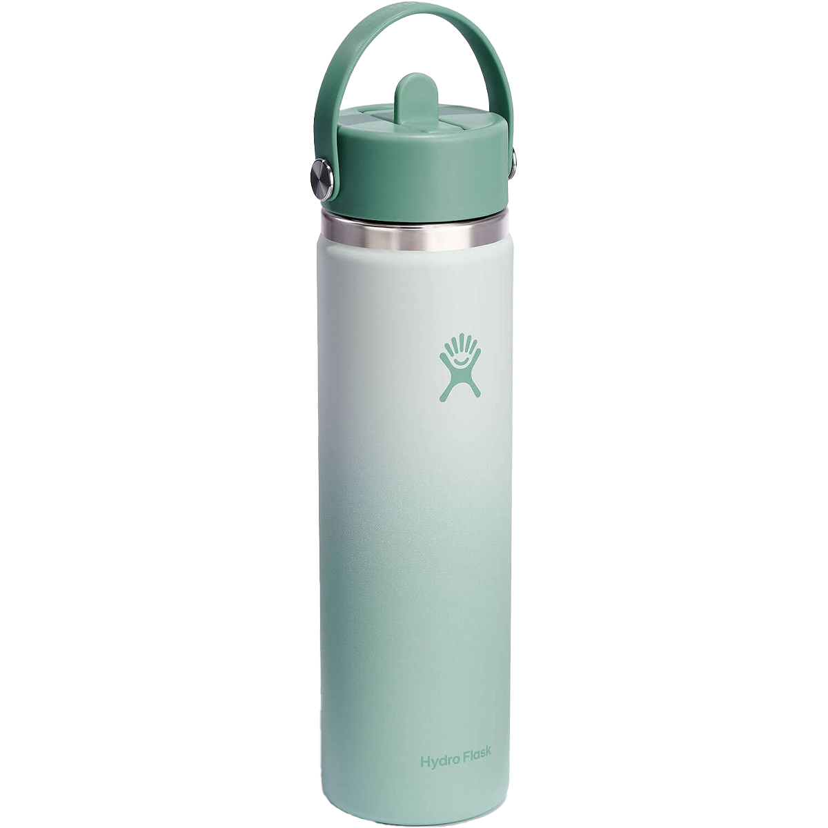 24 oz Wide Mouth Water Bottle with Flex Straw Cap - Ombre Color - Leak Proof & Insulated for Gym, Hiking, Travel & Everyday Use