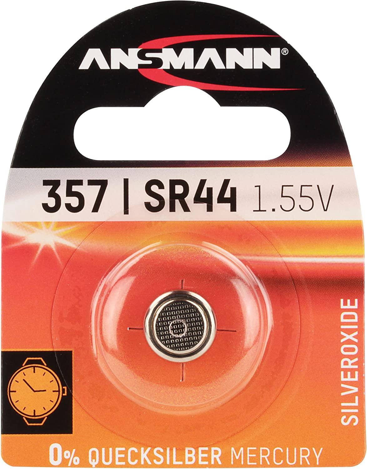 Ansmann SR44 / 357 1.55V Silver Oxide Button Cell Battery - Long Lasting Power for Watches, Calculators, and Medical Devices