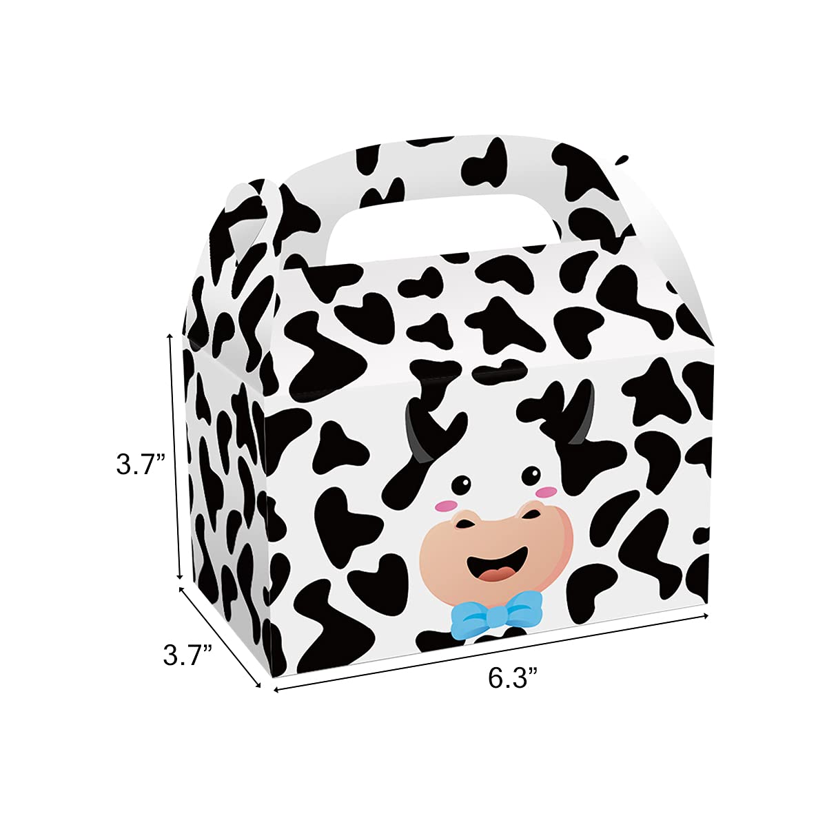 CIEOVO 24 Pack Farm Cow Party Favor Treat Boxes - Eco-Friendly Recycled Cow Theme Goodie Candy Gift Boxes for Farm Animal Birthday Party Decorations & Baby Shower Favors (Perfect for Themed Events, Classroom Treats & Wedding Favors)