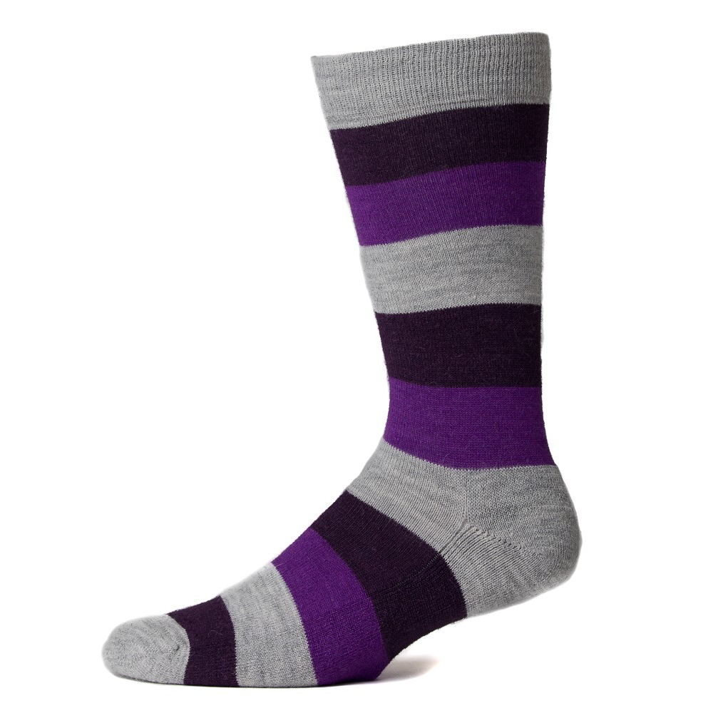 Kids' Striped Alpaca Wool Hiking Socks - Warm & Breathable for Outdoor Adventures & Winter Play