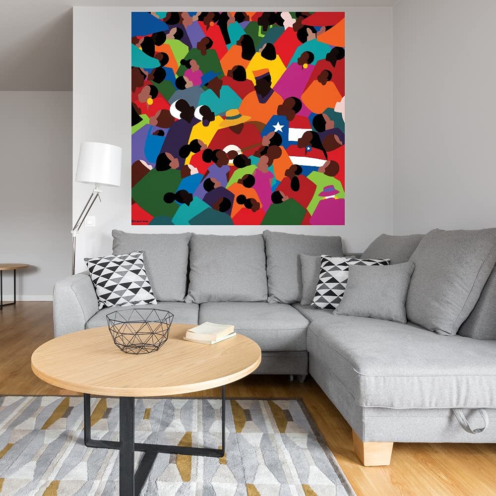 Juneteenth Fine Art Canvas Wall Decor by Synthia SAINT JAMES - 22x22 Inch Black History Month Artwork for Living Room, Bedroom, Office & More - Ready to Hang African American Cultural Home Decor