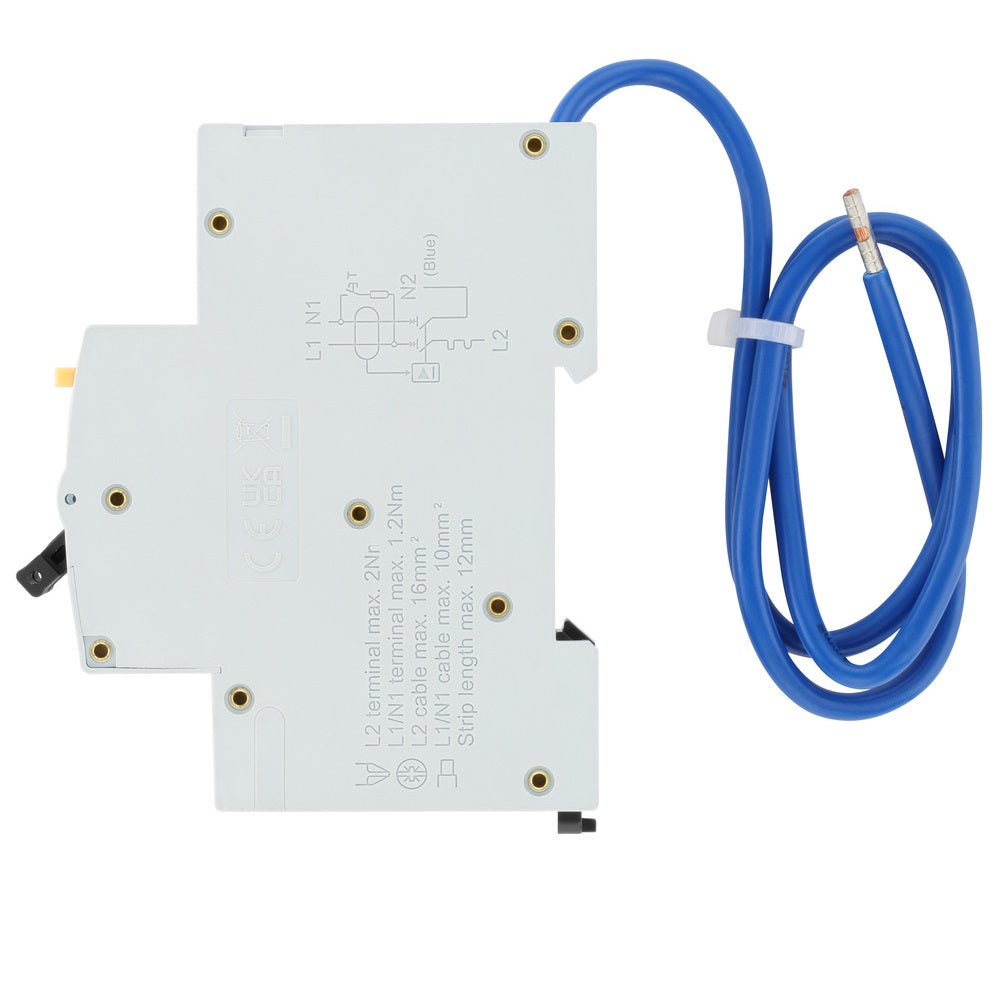 BG Fortress Type A Double Pole B Curve RCBO 10A Circuit Breaker - 10A 2P Residual Current Breaker with Overcurrent Protection for Home & Industrial Electrical Safety