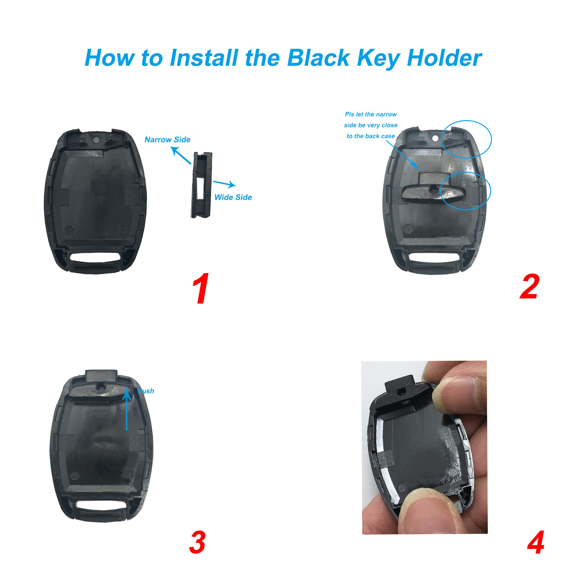 Upgraded Replacement Key Fob Cover for Honda Accord 2003-2012, Civic EX 2006-2013, Pilot 2009-2015, CR-V 2005-2006 - Keyless Entry Remote Shell Case (1 Black + 1 Yellow) - Durable Car Accessories for Easy Key Protection & Style Upgrade