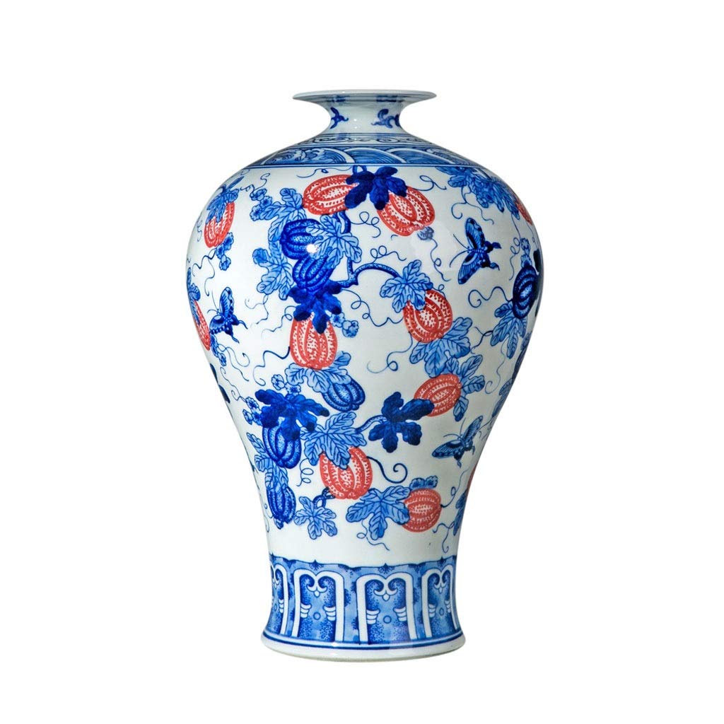 Blue and White Porcelain Flower Vases - Handmade Chinese-Style Ceramic Vases for Home Decor, Perfect Gift for Housewarming & Wedding, Elegant Living Room Centerpiece Decoration