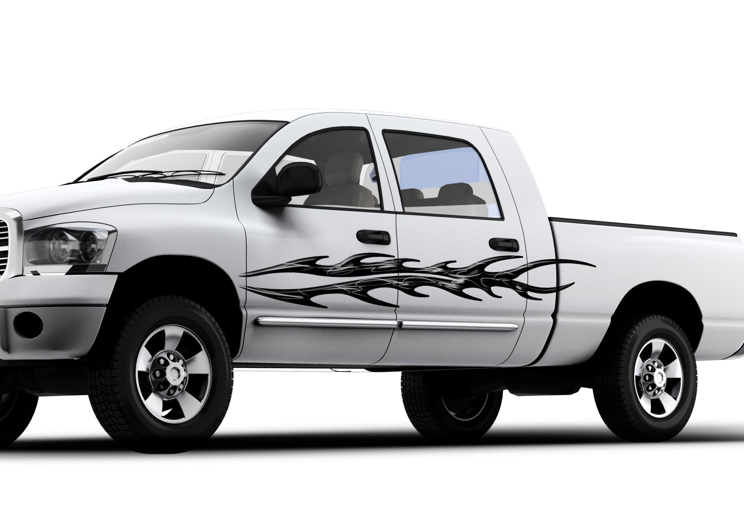 Splitter Flames Vinyl Decal Stickers for Cars & Trucks - Custom Automotive Side Graphics - Perfect for Vehicle Customization & Racing Enthusiasts