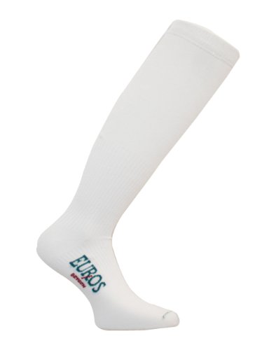 Euros OTC Graduated Compression Socks for Vein Support - White, Large (PC2000) - Ideal for Travel, Work & Varicose Vein Relief