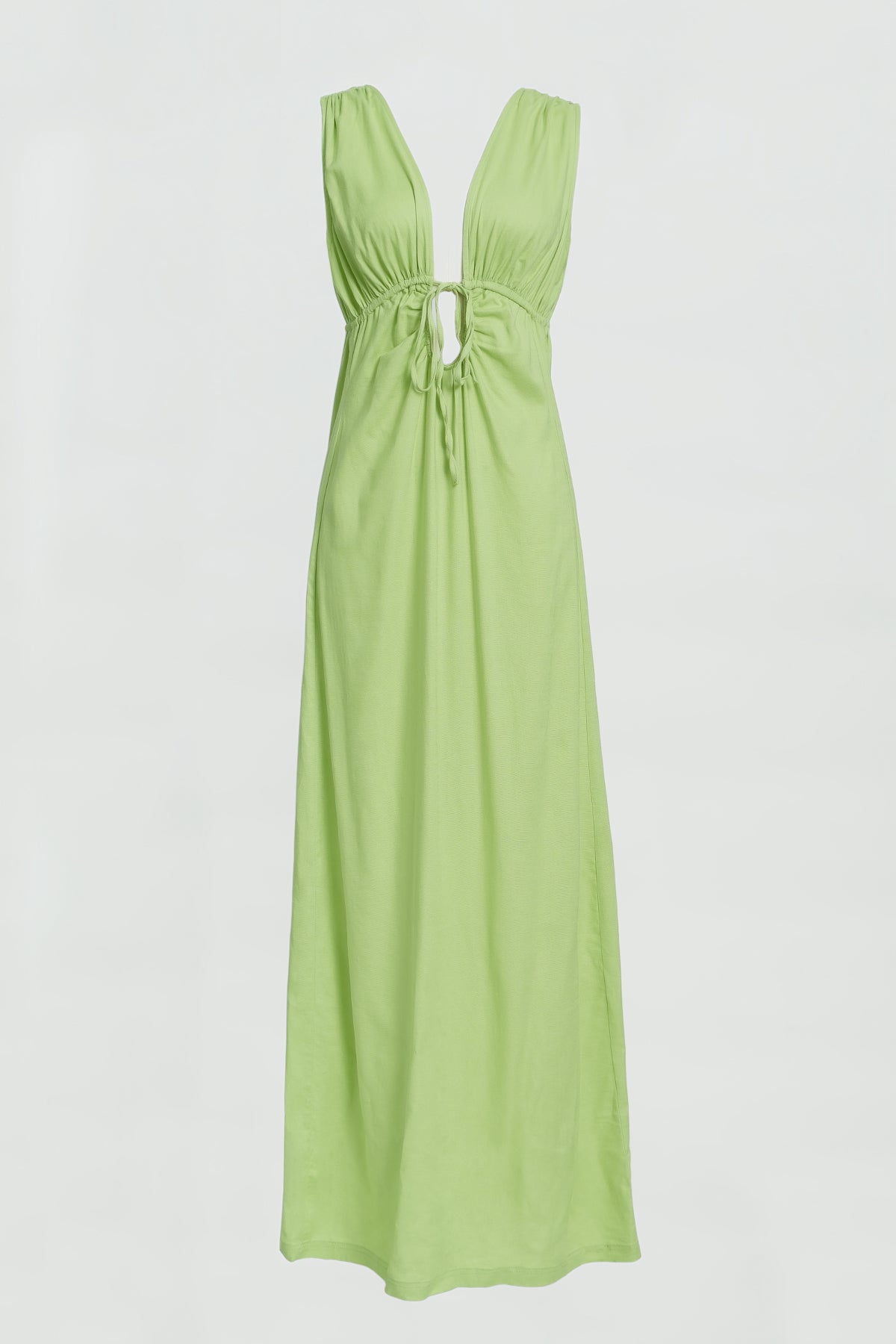 Calli Linen Dress for Women - Breathable Summer Maxi Dress in Lime Green | Perfect for Beach Vacation, Garden Party & Casual Outings
