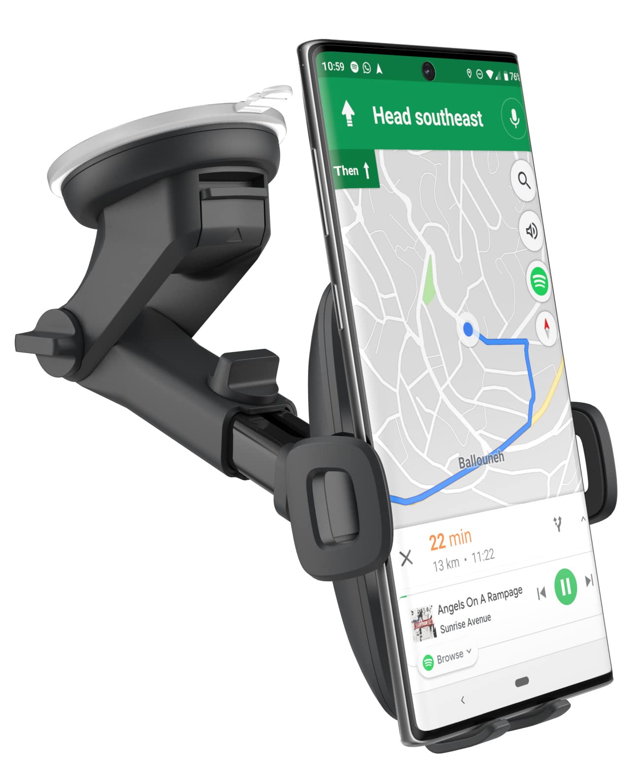 Universal Phone Car Mount Holder for Samsung Galaxy S9/S10/S20/S21/S22/S23/S24 Ultra/Plus - Windshield & Dashboard Compatible - Perfect for GPS Navigation & Hands-Free Driving