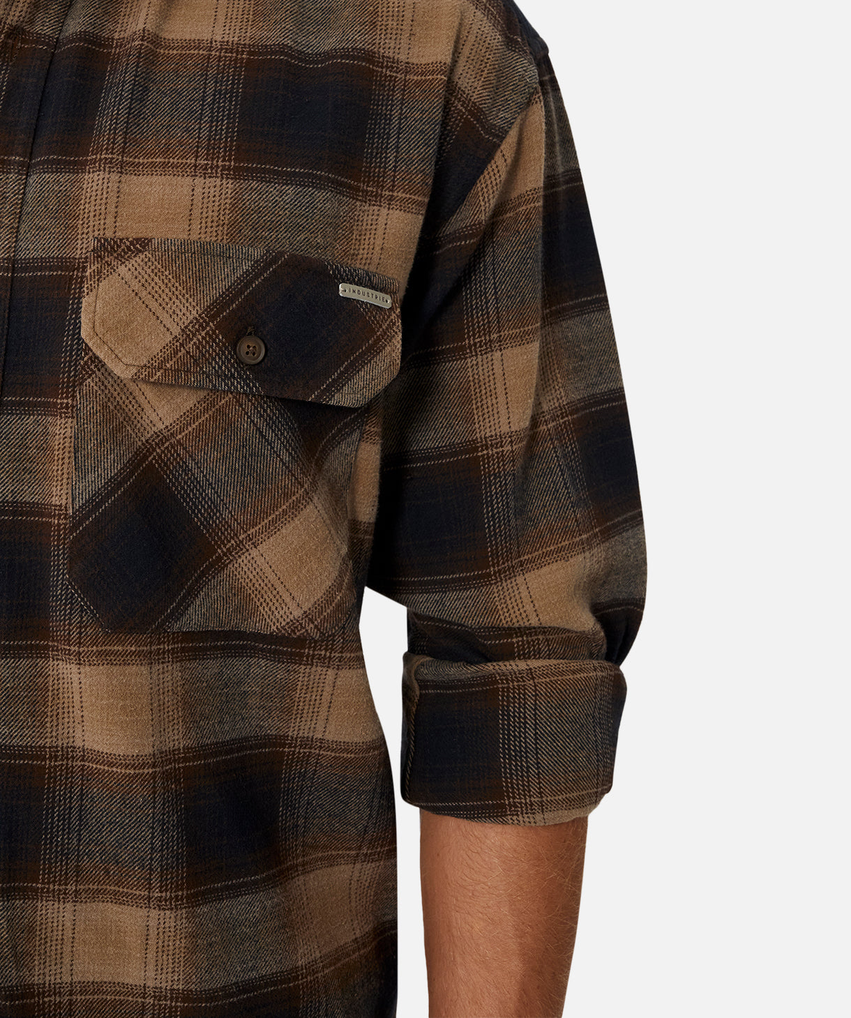 Kelso Long Sleeve Shirt in Brown Combo - Stylish Casual Wear for Men | Perfect for Outdoor Activities & Everyday Comfort
