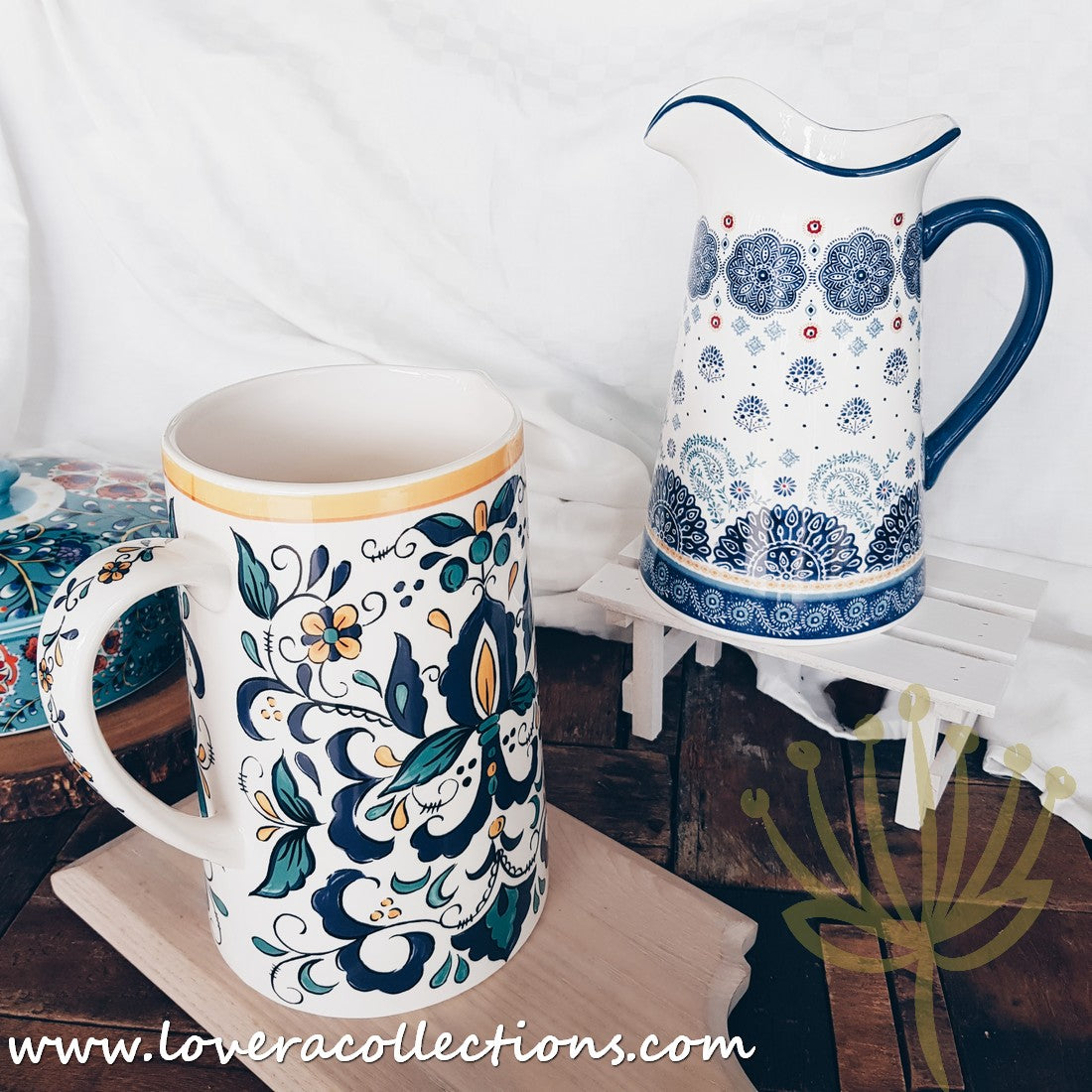 Vibrant Colorful Glass Pitchers - 50% Off Clearance Sale - Perfect for Iced Tea, Lemonade & Summer Beverages