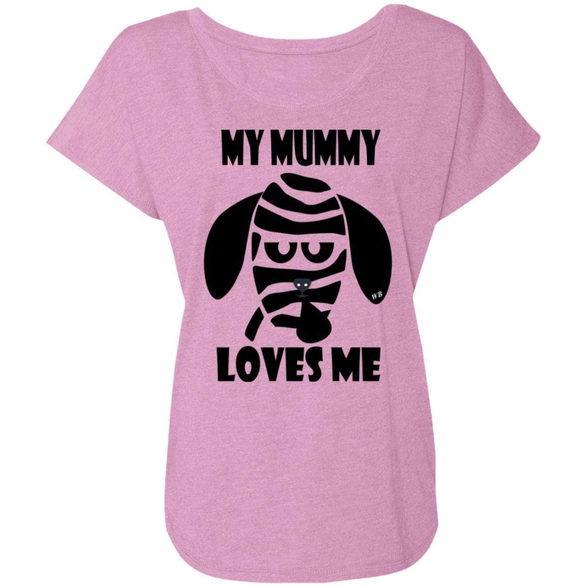 My Mummy Loves Me Halloween Women's Triblend Dolman Sleeve T-Shirt - Comfortable & Stylish for Halloween Parties, Costume Events & Spooky Celebrations