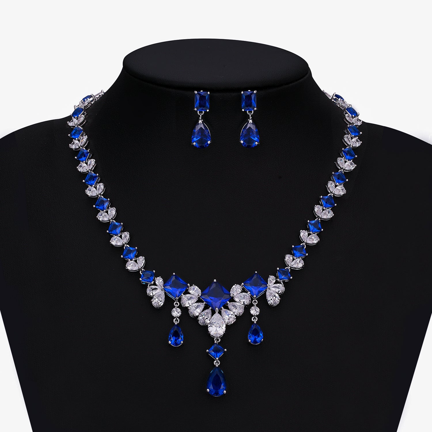 Elegant Cubic Zirconia Bridal Jewelry Set - Necklace & Earrings for Weddings, Bridesmaid Gifts | Perfect for Bridal Showers, Engagement Parties & Formal Occasions