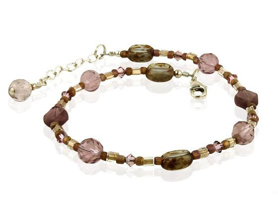 Elegant Satin Rose Topaz Beaded Anklet - Dainty Adjustable Ankle Bracelet for Women - Perfect for Beach Weddings, Boho Fashion & Summer Accessories