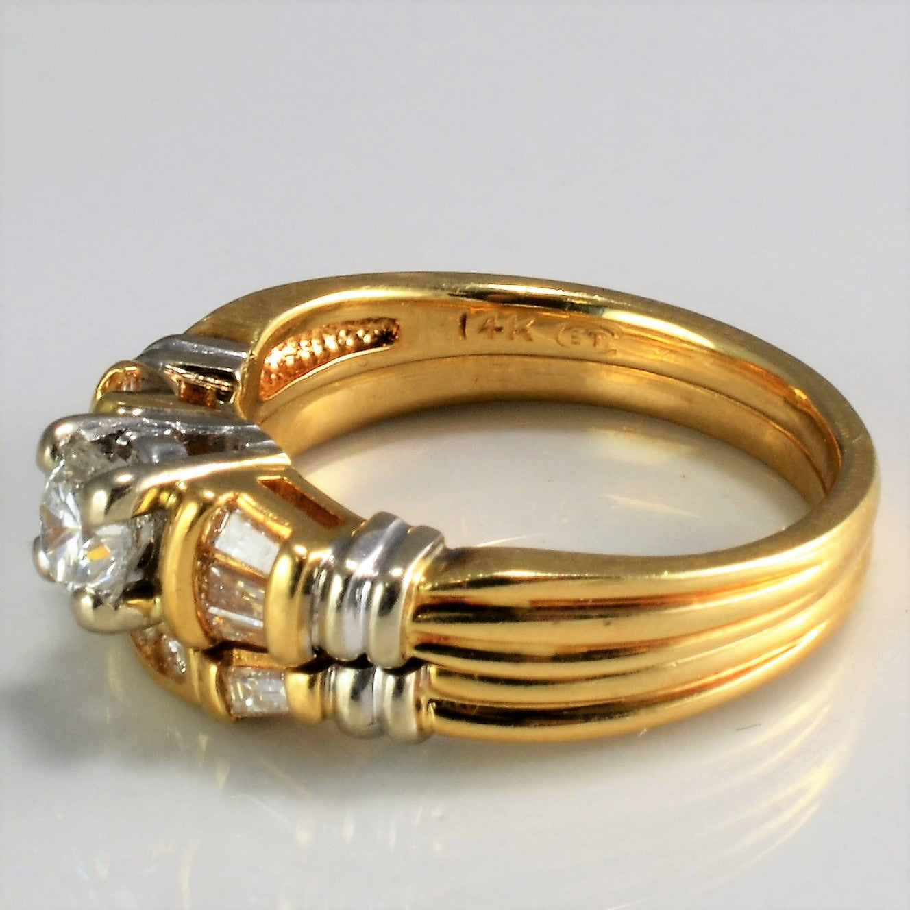 Elegant Baguette Accented Diamond Wedding Ring Set | 0.56 Carat Total Weight | Size 5 | Perfect for Engagement, Anniversary & Bridal Jewelry Gifts