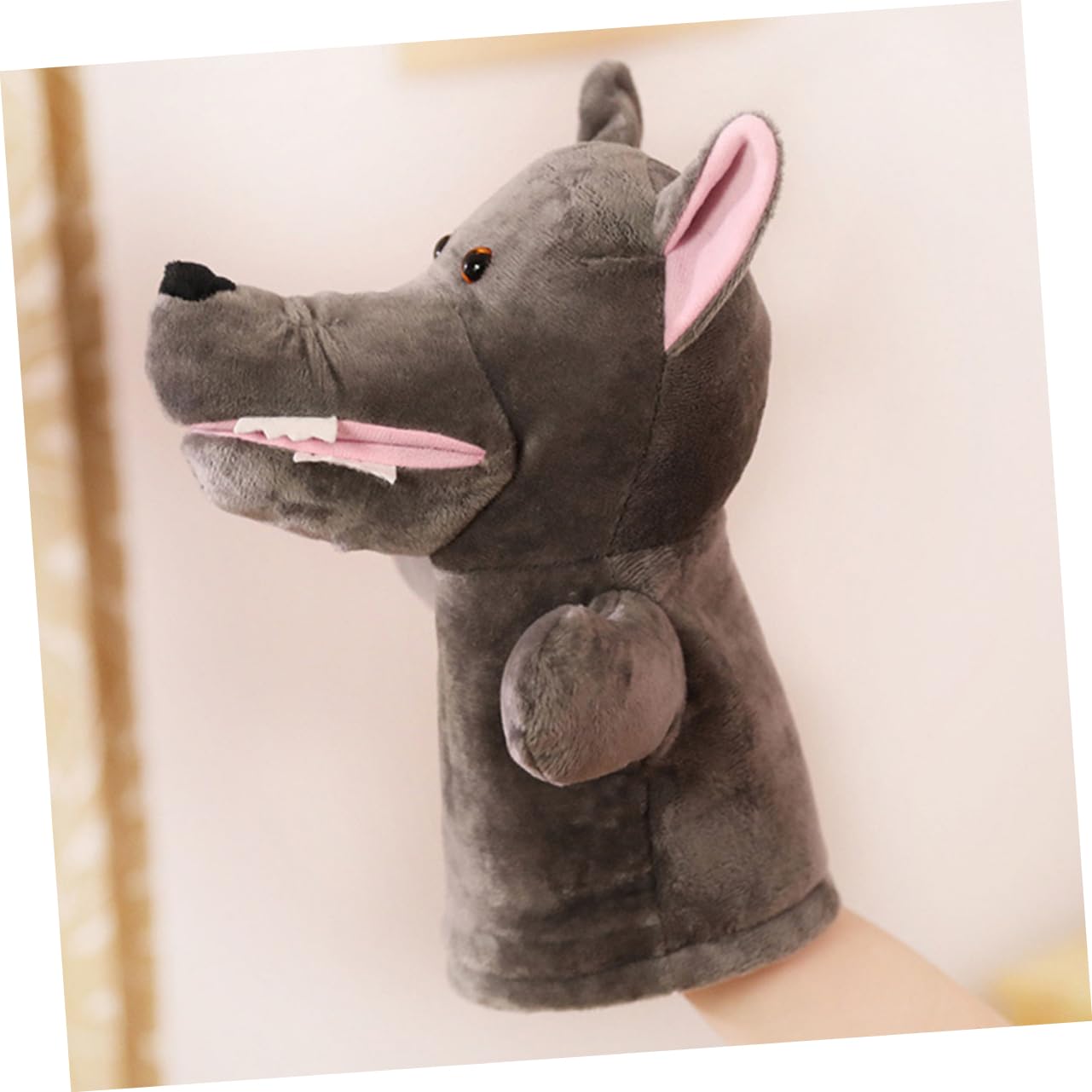 Phenofice Zoo Animal Hand Puppets - Soft Plush Stuffed Animal Puppets for Kids, Jungle & Farm Animal Toys (Dark Grey Cotton) - Perfect for Storytelling, Pretend Play & Early Childhood Education