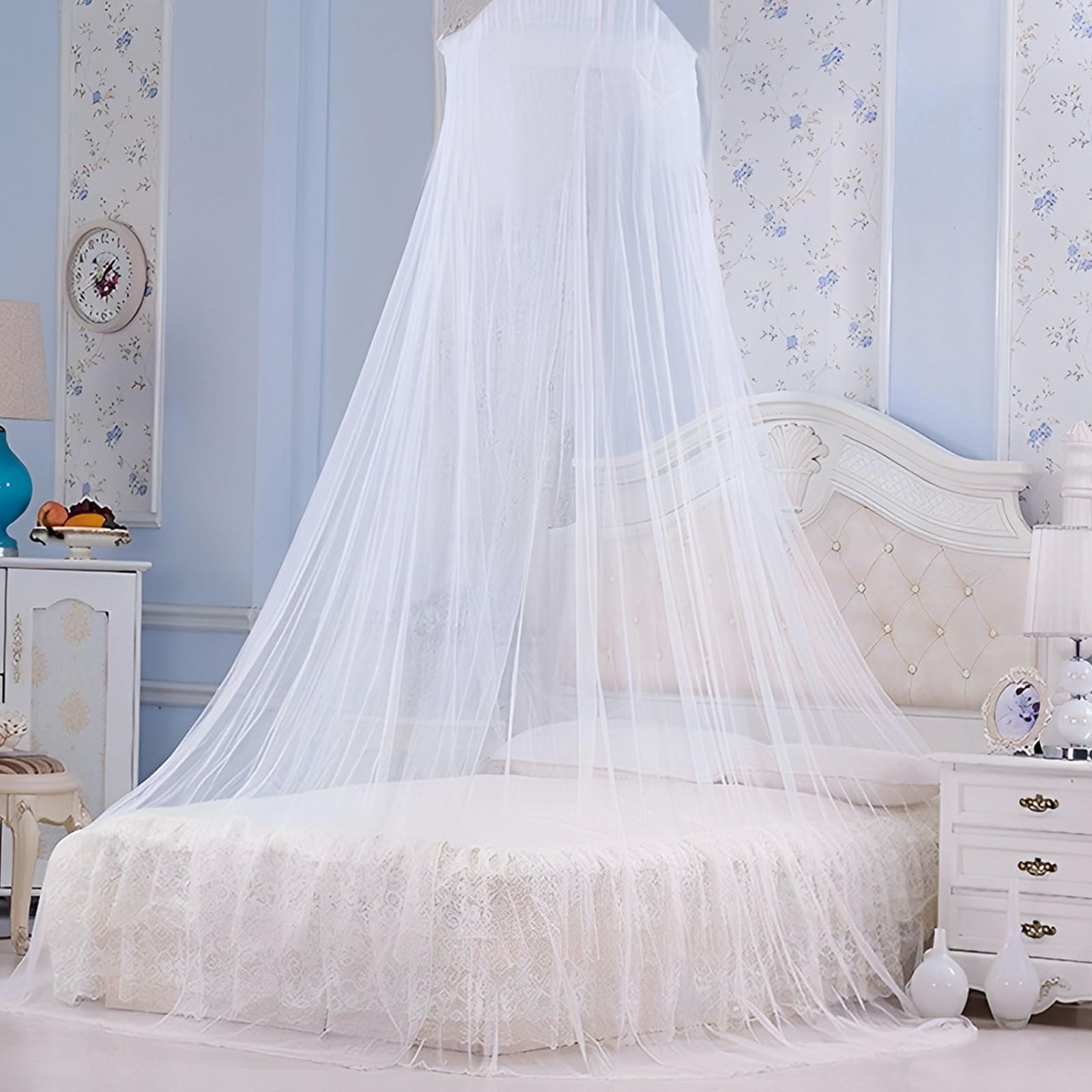 2 Pack King/Queen Size Mosquito Net for Bed - Ceiling Mount Canopy Bed Curtains with Dome Design, Breathable Bed Tent for Baby Crib, Kids Bed & Adult Beds - Perfect for Nursery, Bedroom & Outdoor Camping Protection