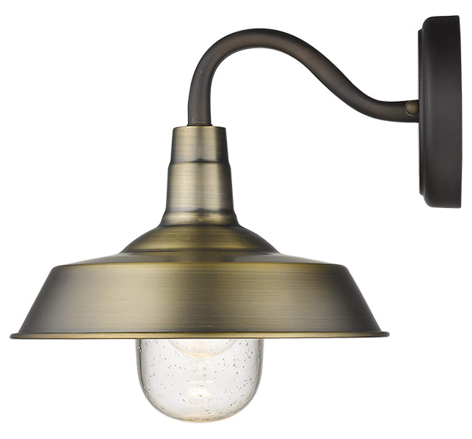 Burry 1-Light Antique Brass Wall Sconce - Vintage Style Bathroom Vanity Lighting for Hallway, Bedroom & Entryway
