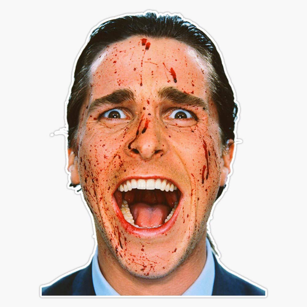 Christian Bale American Psycho Vinyl Bumper Sticker - 5