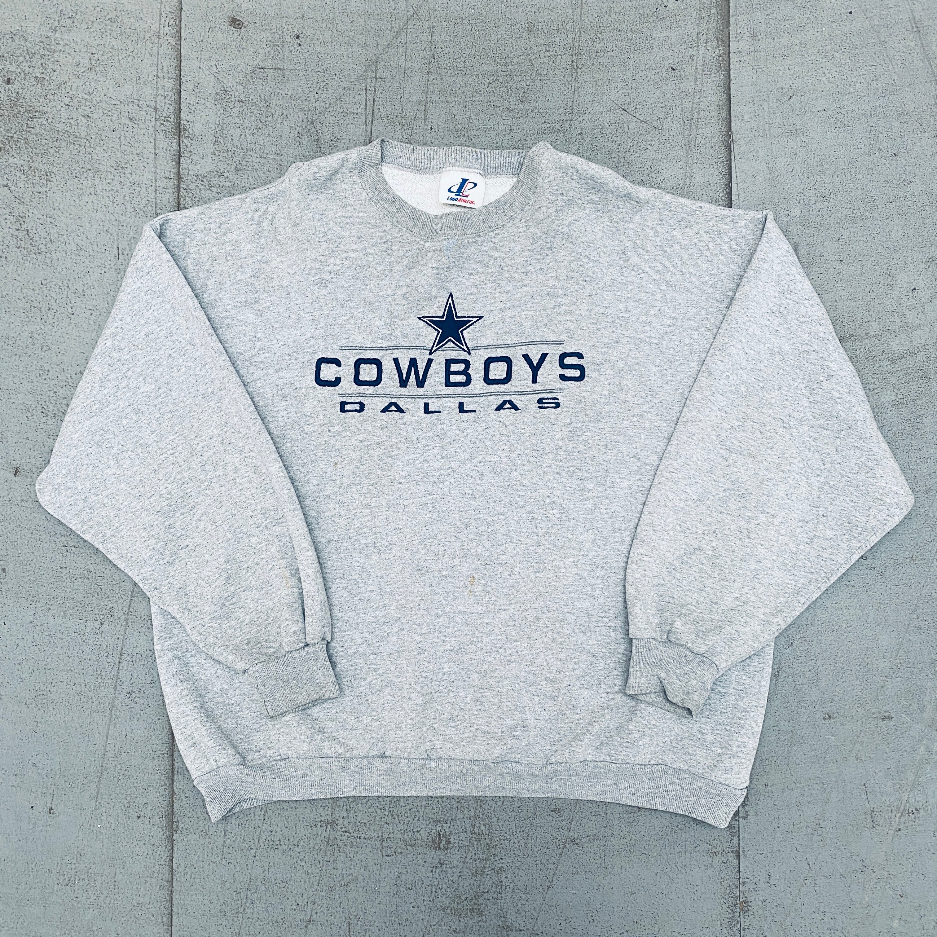 Dallas Cowboys 1990s Vintage Logo Embroidered Sweatshirt - XXL Large Size for Men, Retro NFL Fan Gear, Perfect for Game Day & Casual Wear