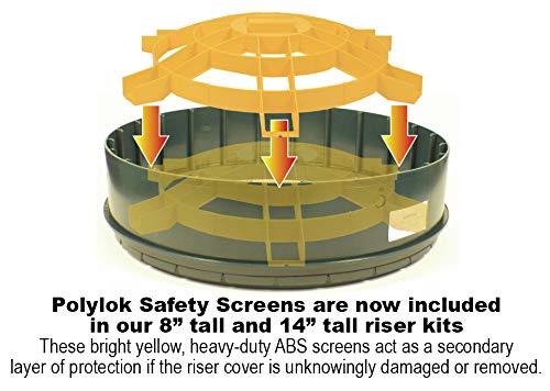 Polylok 24 Inch Septic Tank Riser Kit - 14 Inch Tall - Durable Wastewater System Extension for Easy Maintenance & Access | Perfect for Underground Septic Tank Installation & Repair