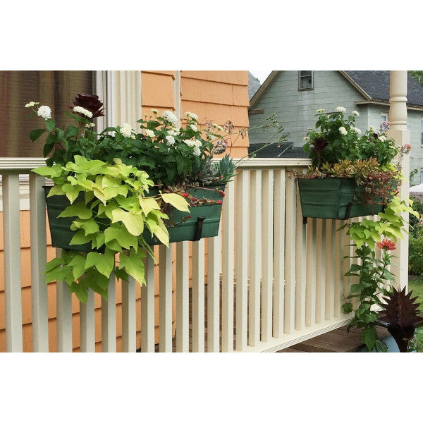 Galvanized Steel Flower Box Planter - Rustproof Outdoor Garden Planter for Flowers, Herbs & Plants - Perfect for Patio, Balcony & Window Sill Decor