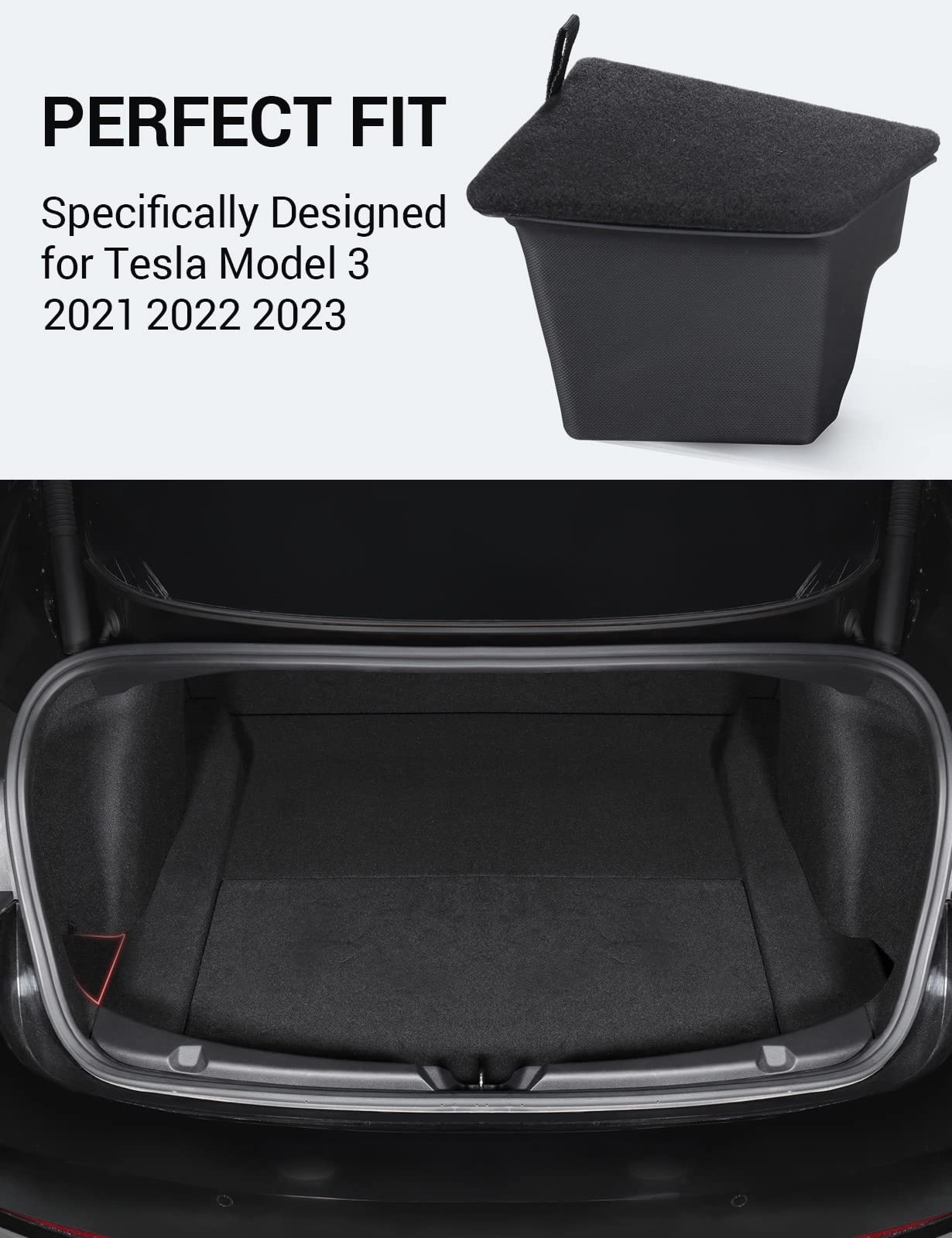 BASENOR Tesla Model 3 Trunk Organizer & Mud Flaps Set - Waterproof Cargo Organizer & Splash Guards for Tesla Model 3 2017-2023 - Perfect for Road Trips & All-Weather Protection