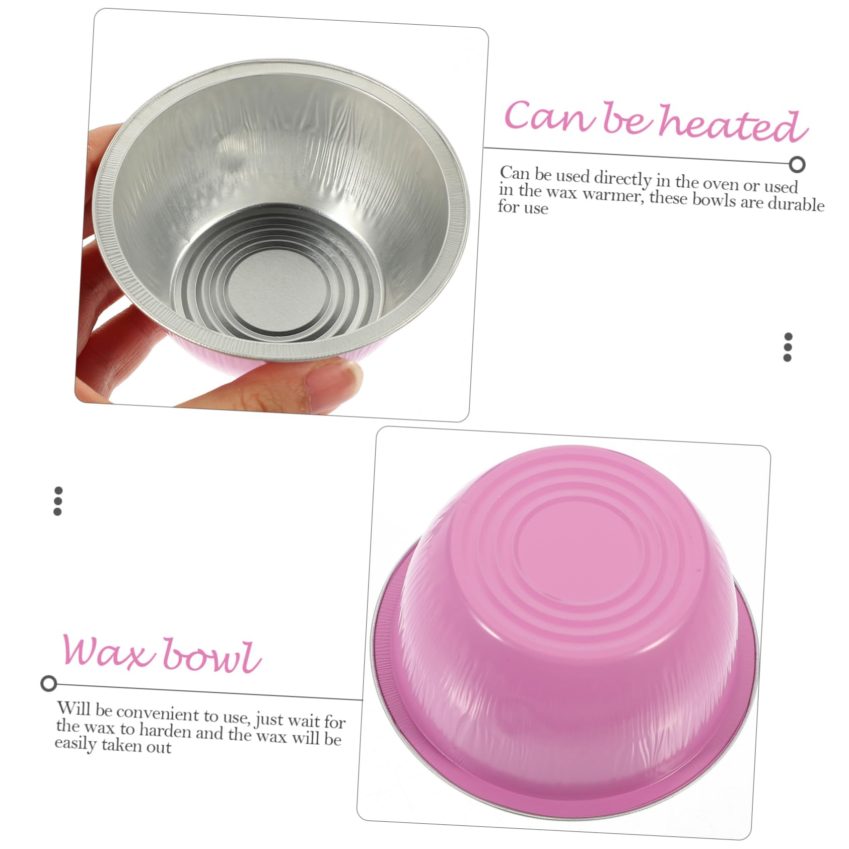 iPetboom 10-Pack Pink Aluminum Foil Wax Melting Bowls - Reusable Wax Containers for Hair Removal, Candles, Beeswax & DIY Crafts | Perfect for Home Spa, Salon & Beauty Treatments