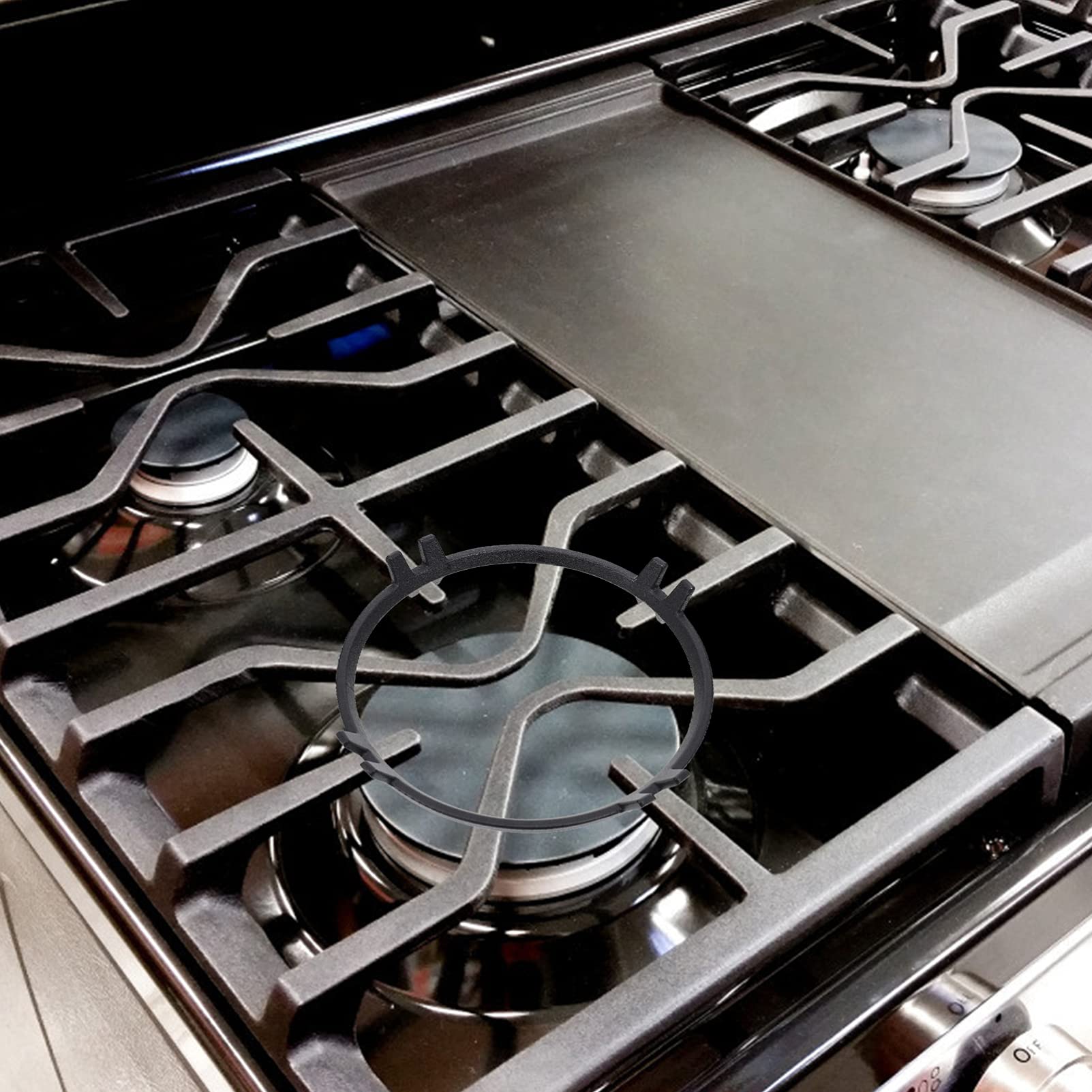 Hemoton Stainless Steel Gas Stove Bracket - Heavy Duty Wok Ring Holder & Burner Reducer for Cast Iron Pans - Perfect for Gas/Electric Stoves, Outdoor Cooking & Asian Cuisine