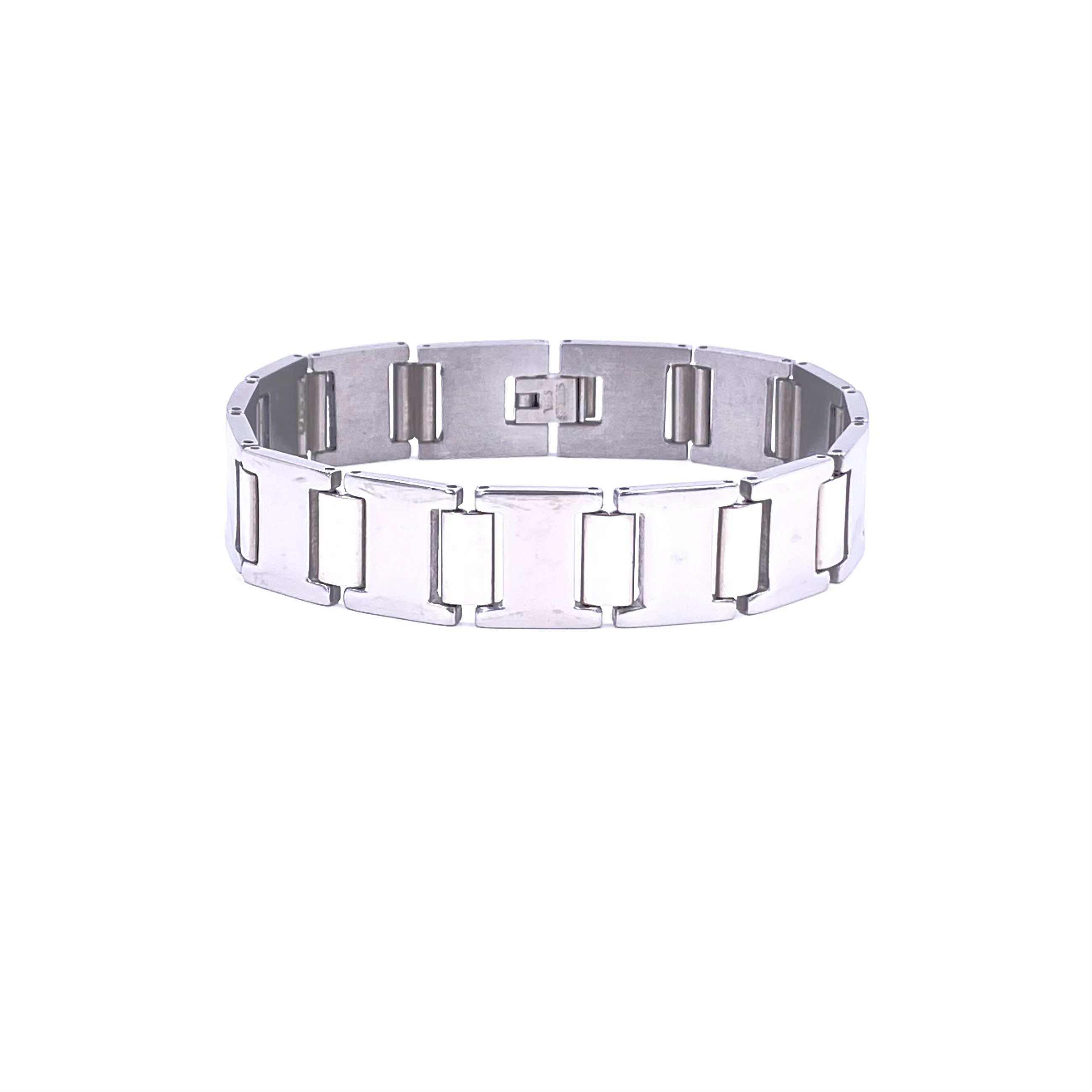 Ashley Gold Stainless Steel Boxy Link Chain Bracelet for Men - Durable & Hypoallergenic Jewelry Gift for Him, Perfect for Casual Wear, Date Night & Special Occasions