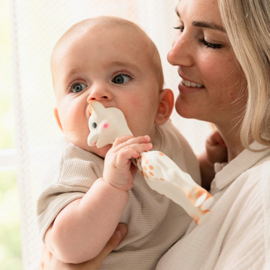 Sophie La Girafe Teething Toy & Baby Gift Set with Soft Lovey Blanket - Perfect Newborn Shower Present & Infant Soothing Comfort