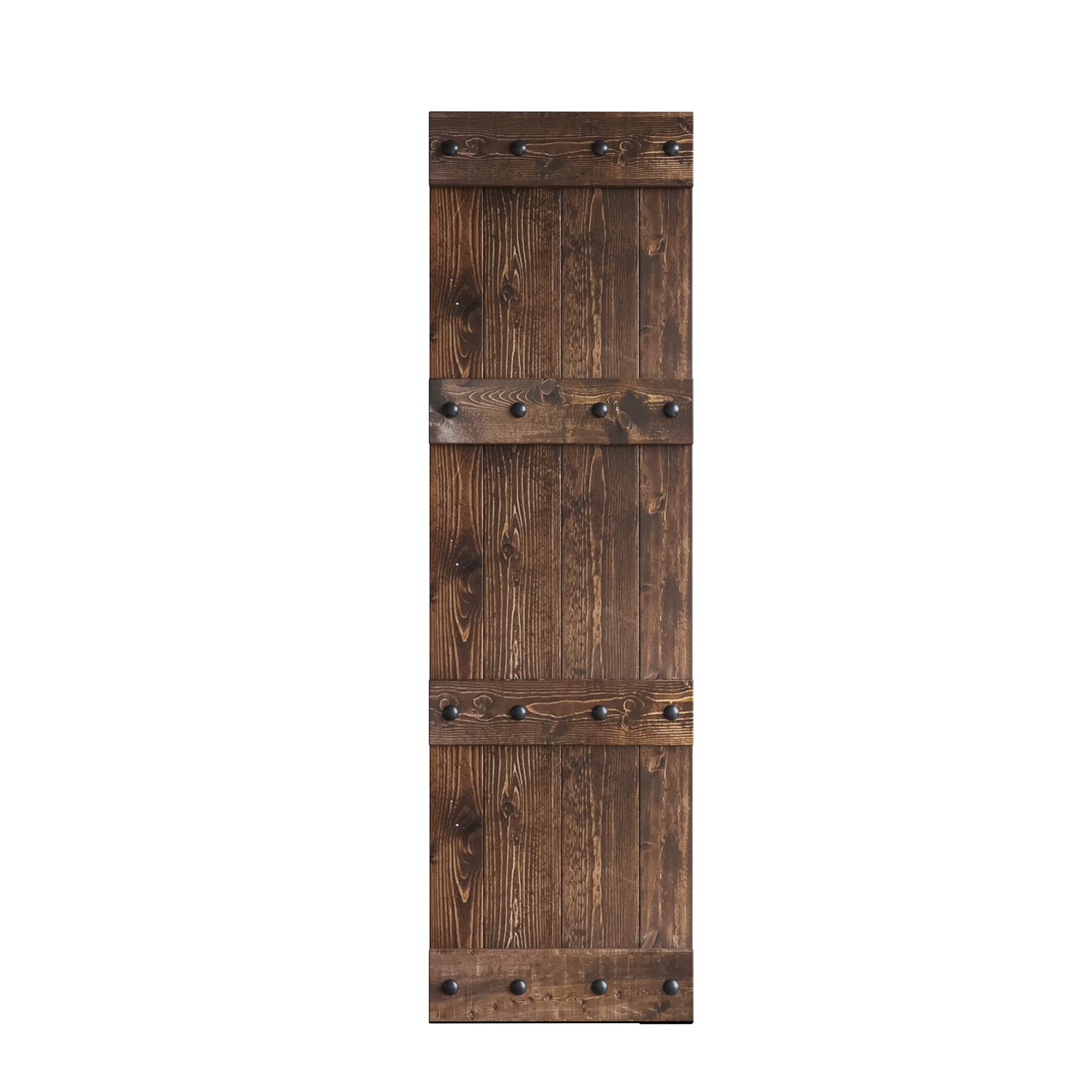 24in x 84in Castle-Series DIY Knotty Wood Sliding Barn Door - Rustic Kona Coffee Finish | No Hardware Included | Perfect for Farmhouse, Loft & Bedroom Privacy Doors
