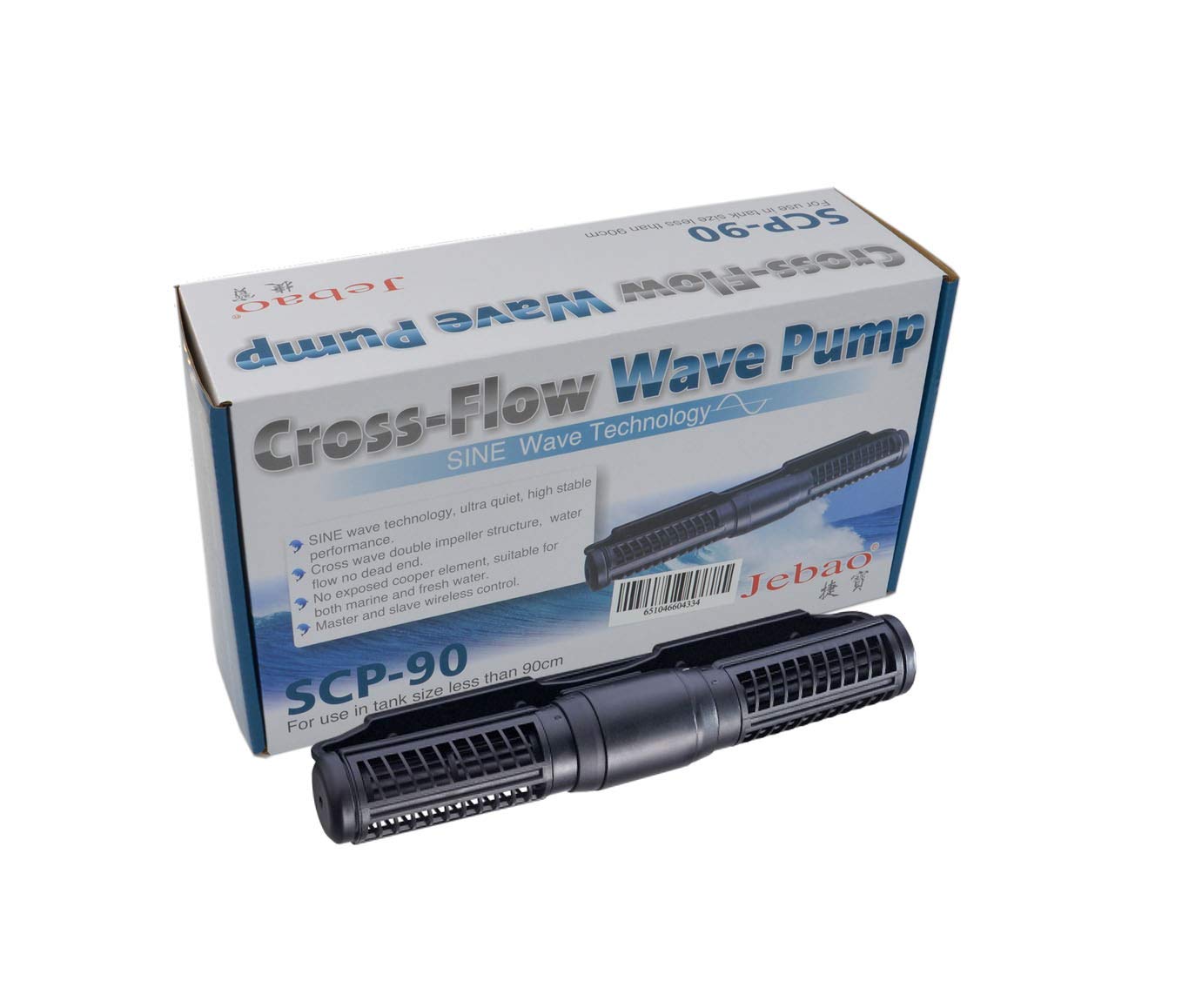 Jebao/Jecod SCP-90 Cross Flow Pump Wavemaker with Controller - Updated CP-25 (PET-SCP-90) for Saltwater & Reef Aquariums, Fish Tanks, Marine Life Circulation