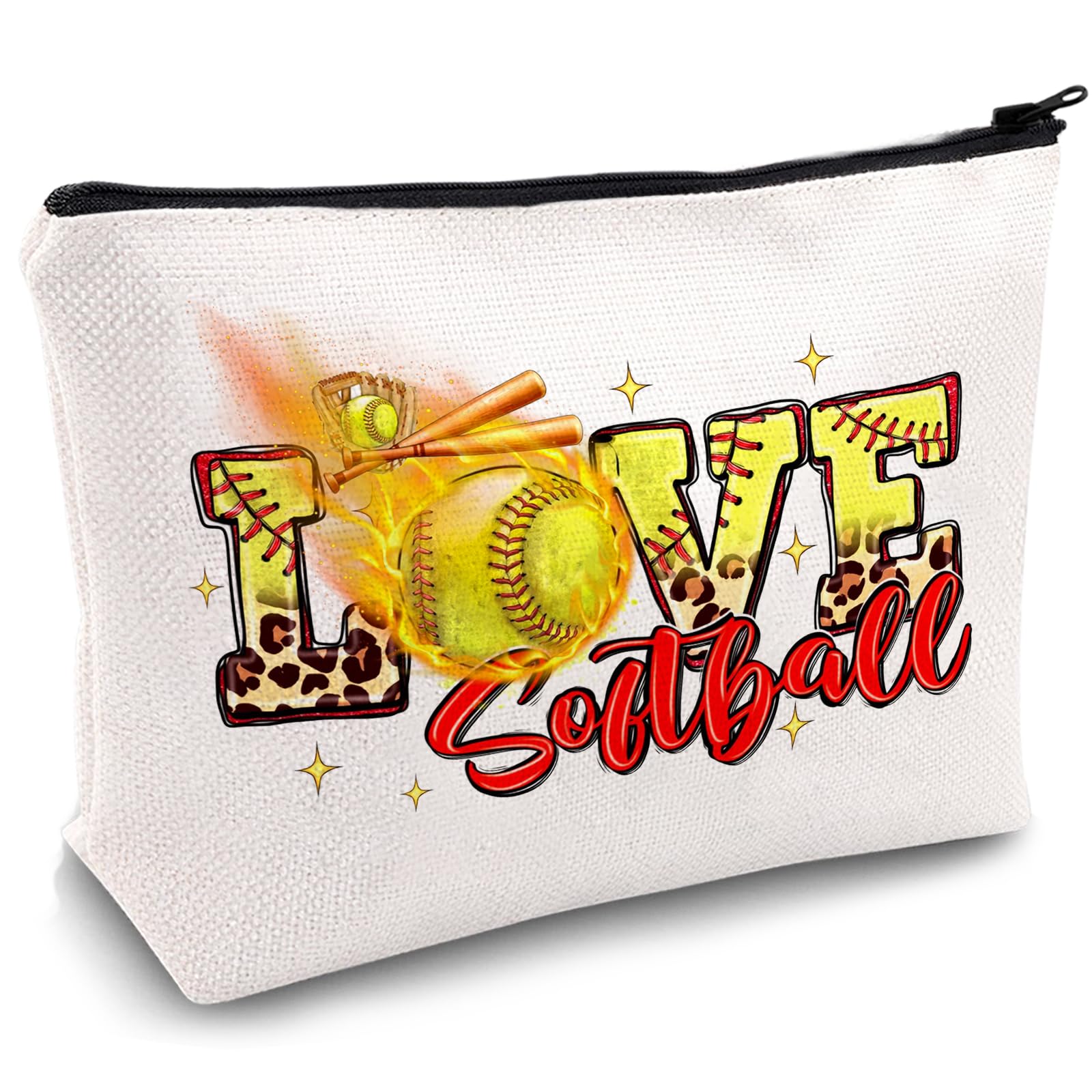 Softball Makeup Bag for Women - Inspirational Valentine's Day, Christmas & Birthday Gift Idea for Softball Players, Sisters & Friends | Perfect for Sports Lovers & Travel Essentials