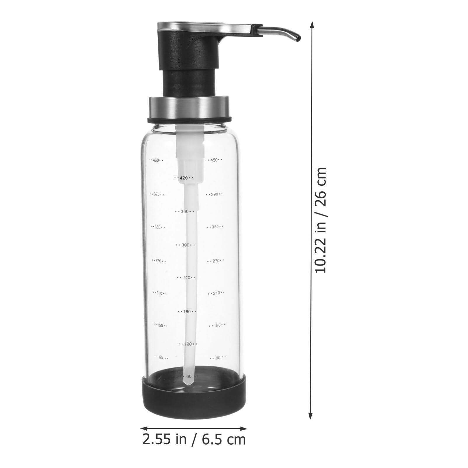 Premium Glass Syrup Dispenser Bottle with Pump Lid - Ideal for Kitchen, Coffee Bar & Cocktail Making - Durable & Leak-Proof for Simple Syrup, Honey, Jam & Oil Dispensing