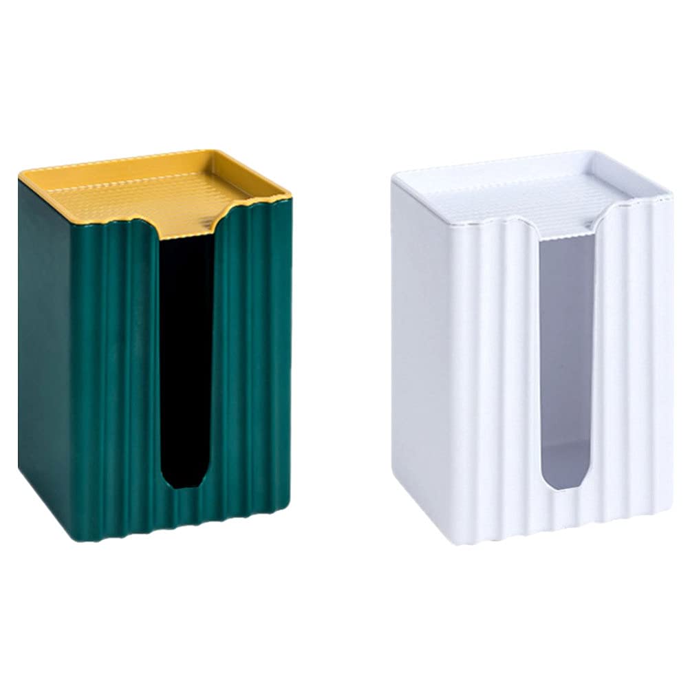 JOJOFUNY 2-Pack Wall-Mounted Kitchen Tissue Box Cover Holder, No-Drill Facial Tissue Box Organizer for Bathroom, Kitchen, Office, and Living Room