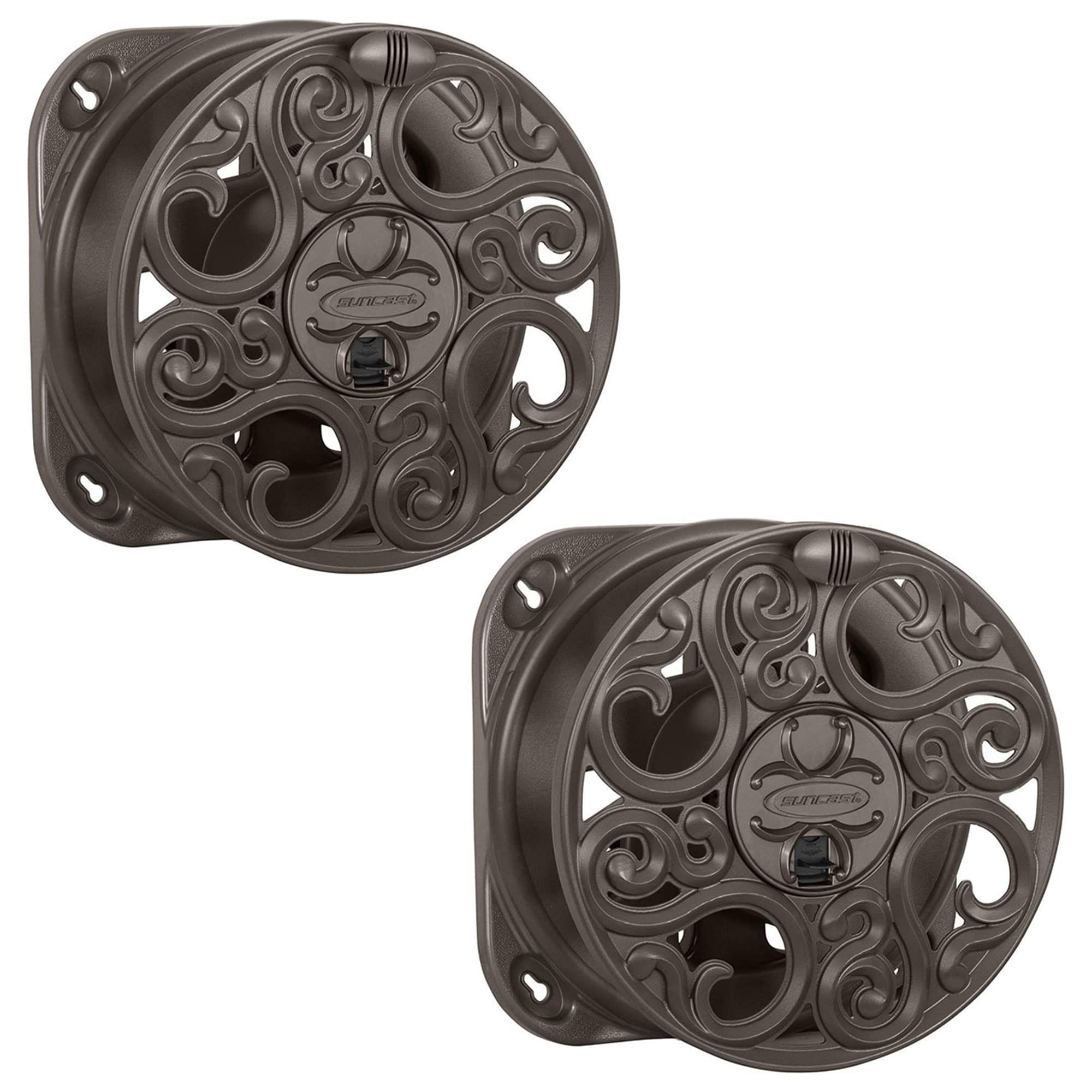 Suncast Bronze Wall Mount Hose Reel 60ft - Outdoor Garden Watering Storage