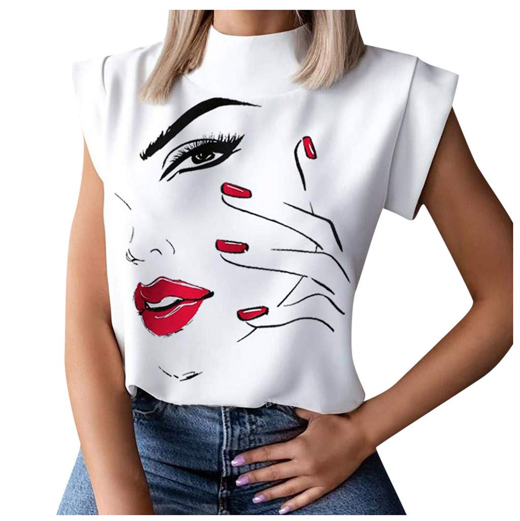 Women's Printed Sleeveless Blouse Shirt - Casual Loose Fit Tops for Daily Wear | Perfect for Office, Summer Outfits & Weekend Casual Style