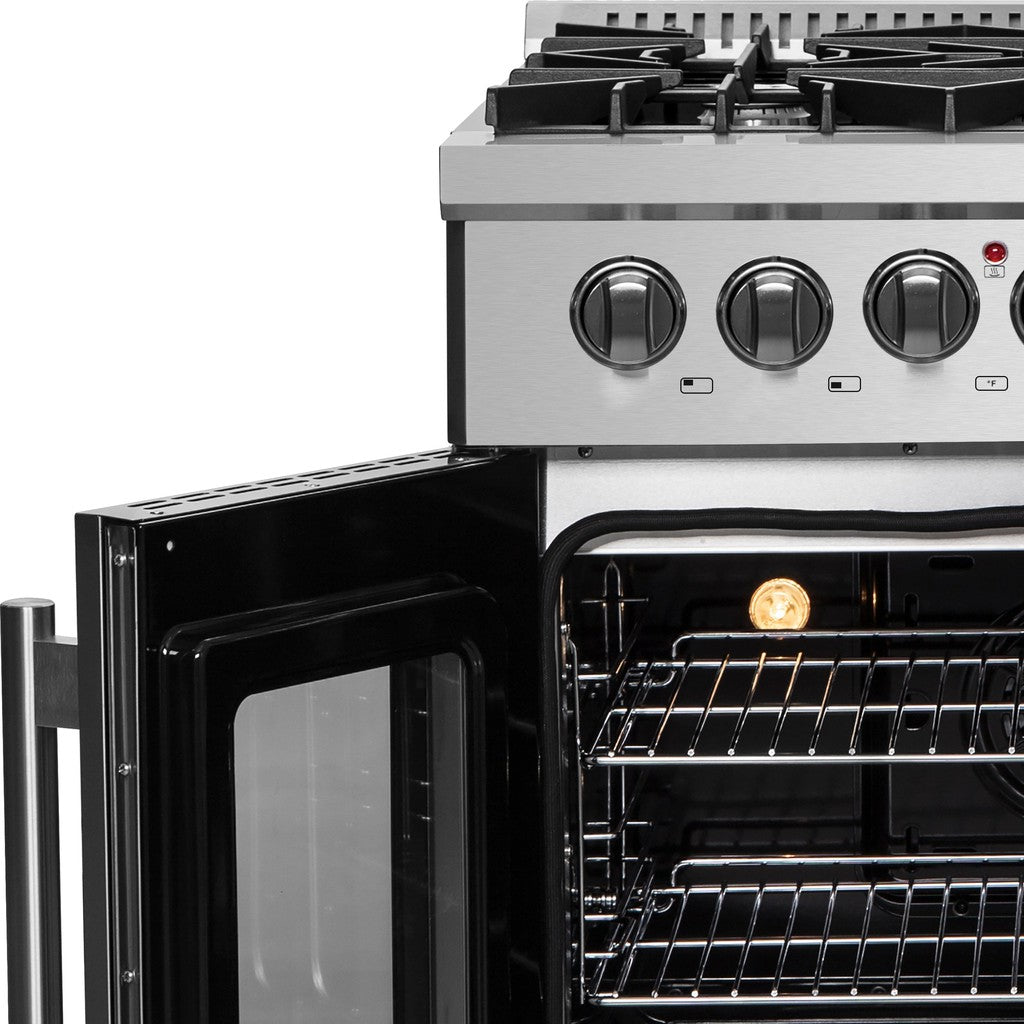 Forno Galiano 30-inch 4.32 cu. ft. Freestanding Dual Fuel Range - Stainless Steel French Door Gas Stove & Electric Oven (Model FFSGS6356 30) | Perfect for Modern Kitchens, Home Chefs & Entertaining
