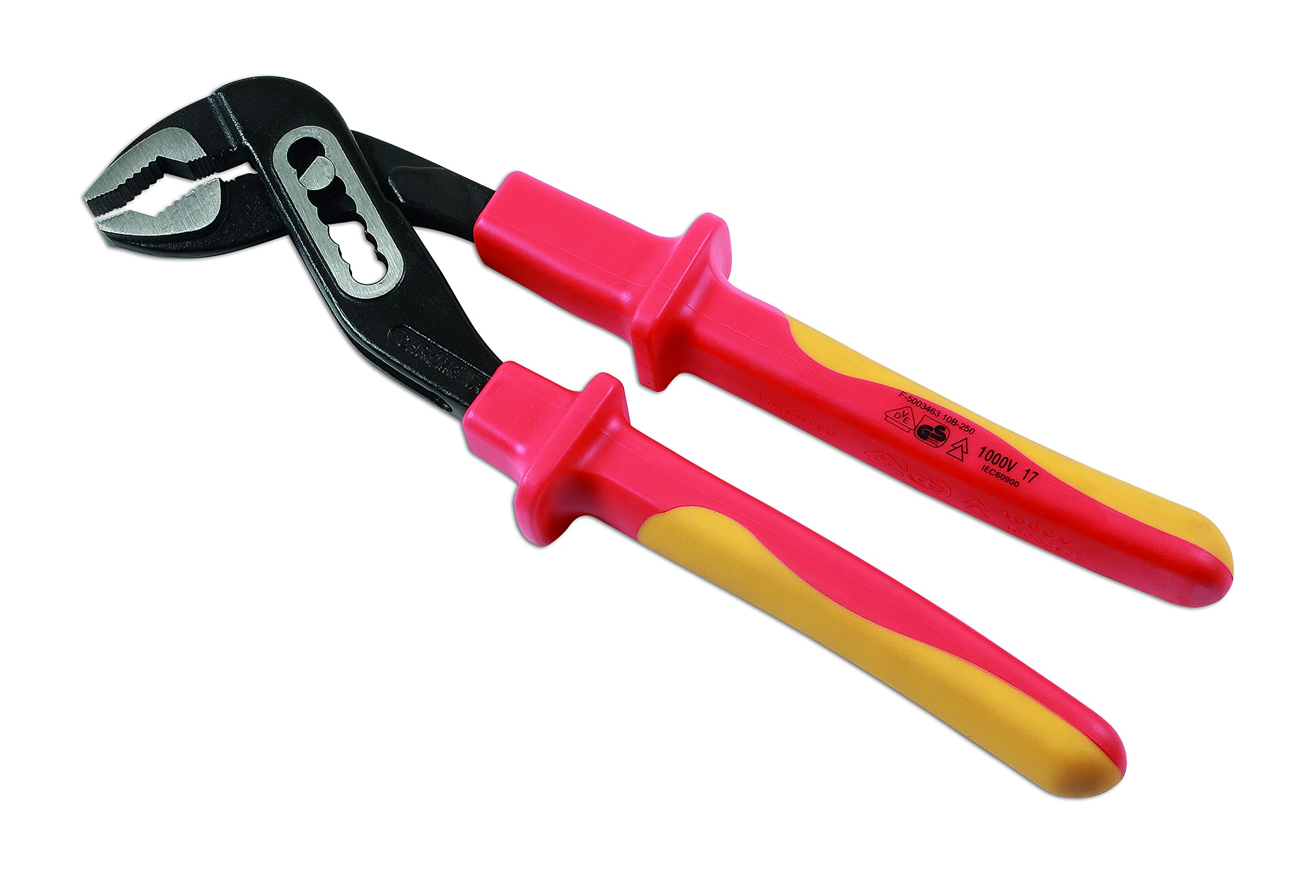 Laser 7425 VDE Insulated Water Pump Pliers 240mm (9.45 Inch) - Professional Plumbing Tool for Pipe Fitting, HVAC & Electrical Work