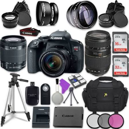 Canon EOS Rebel T7i/800D DSLR Camera Bundle with 18-55mm Lens & Tamron 70-300mm f/4-5.6 Zoom Telephoto Lens - Perfect for Portrait, Wildlife & Travel Photography