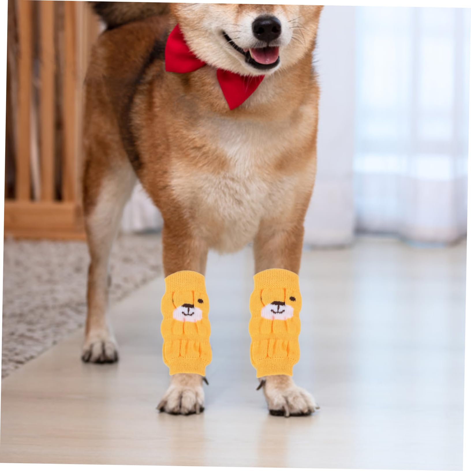 Balacoo 4pcs Pet Leg Warmers - Non-Slip Dog Socks for Small Dogs & Puppies - Indoor & Outdoor Use