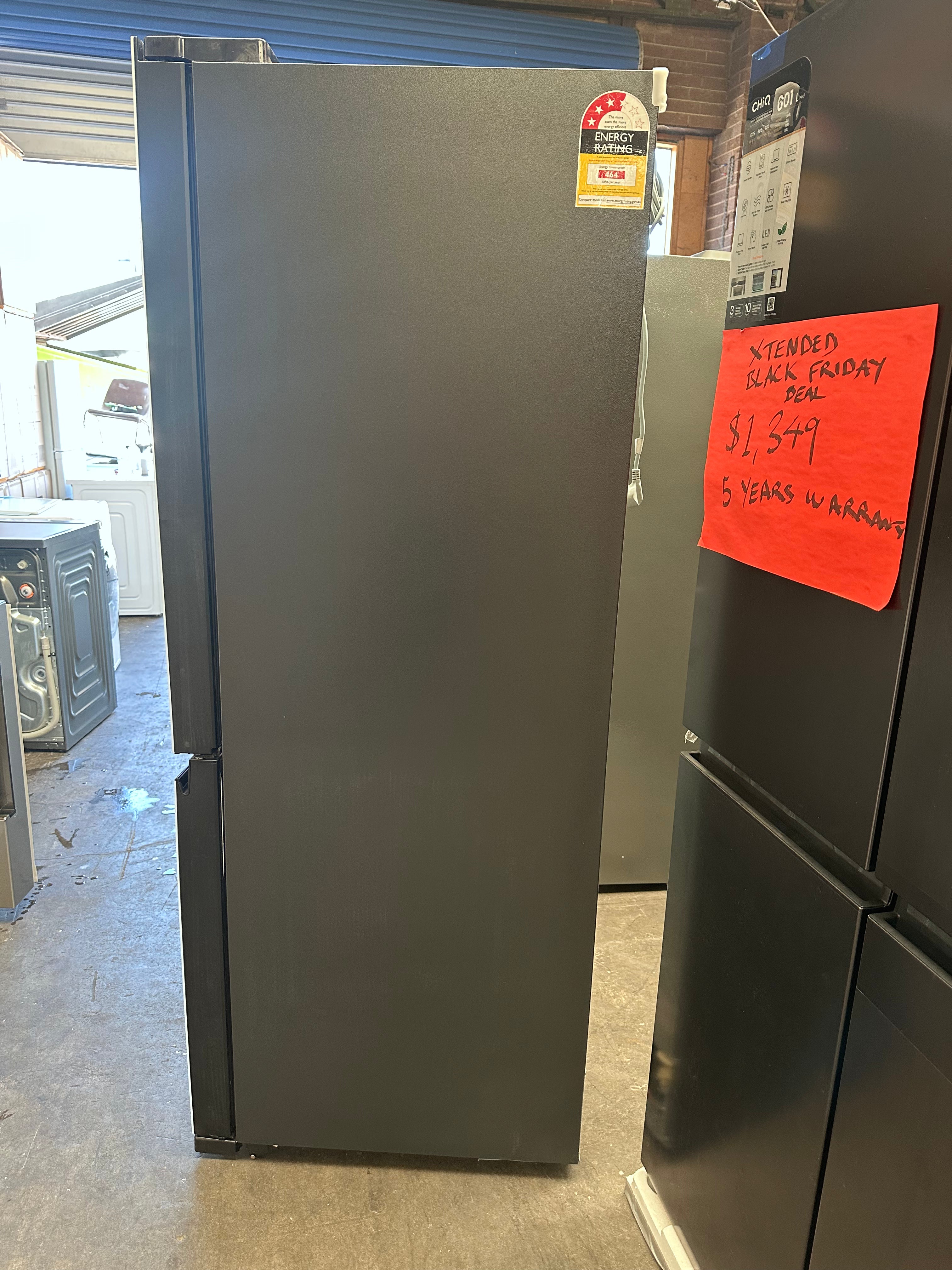 Hitachi 638L Refrigerator with Non-Plumbed Ice Maker - Glass Matte White [Factory Second] | Large Capacity Fridge for Home, Kitchen & Office Use