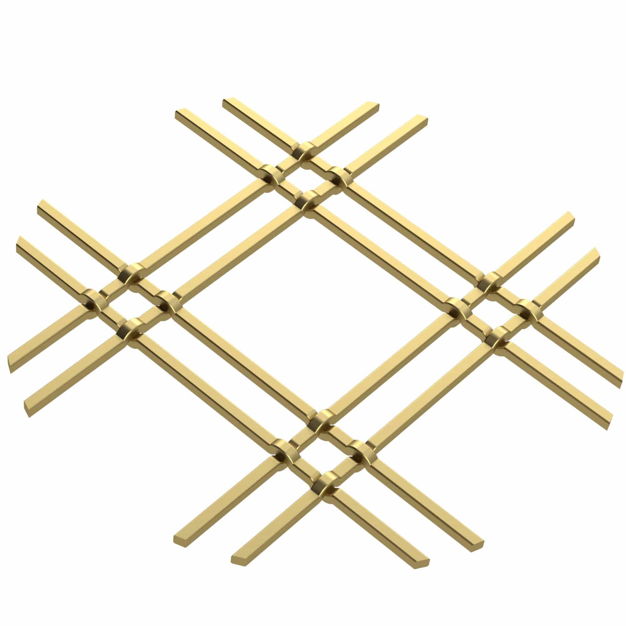 1 Flat Double Diamond Decorative Grille Satin Brass - 36