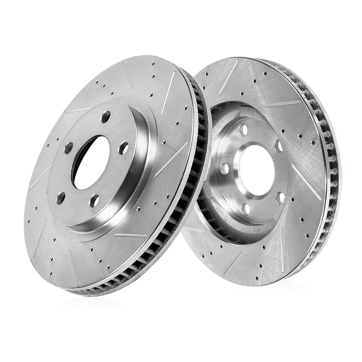 High-Performance Callahan Drilled & Slotted Brake Rotors - Front Brake Kit for Chrysler 300C, Dodge Charger, Challenger & Magnum - Enhanced Stopping Power for Street Racing & Daily Driving
