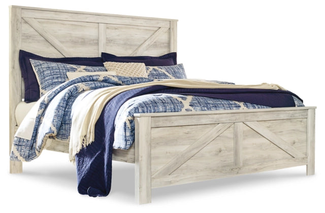 Bellaby Cross Back King Panel Bed - Elegant Upholstered Headboard for Master Bedroom, Perfect for Modern & Classic Home Decor