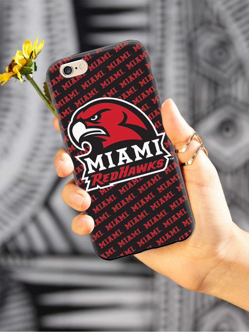 Inspired Cases - iPhone 8 Case with 3D Textured Protection - Compatible with Apple iPhone 8 - Miami Redhawks University Design - Perfect for School, Work, and Everyday Use