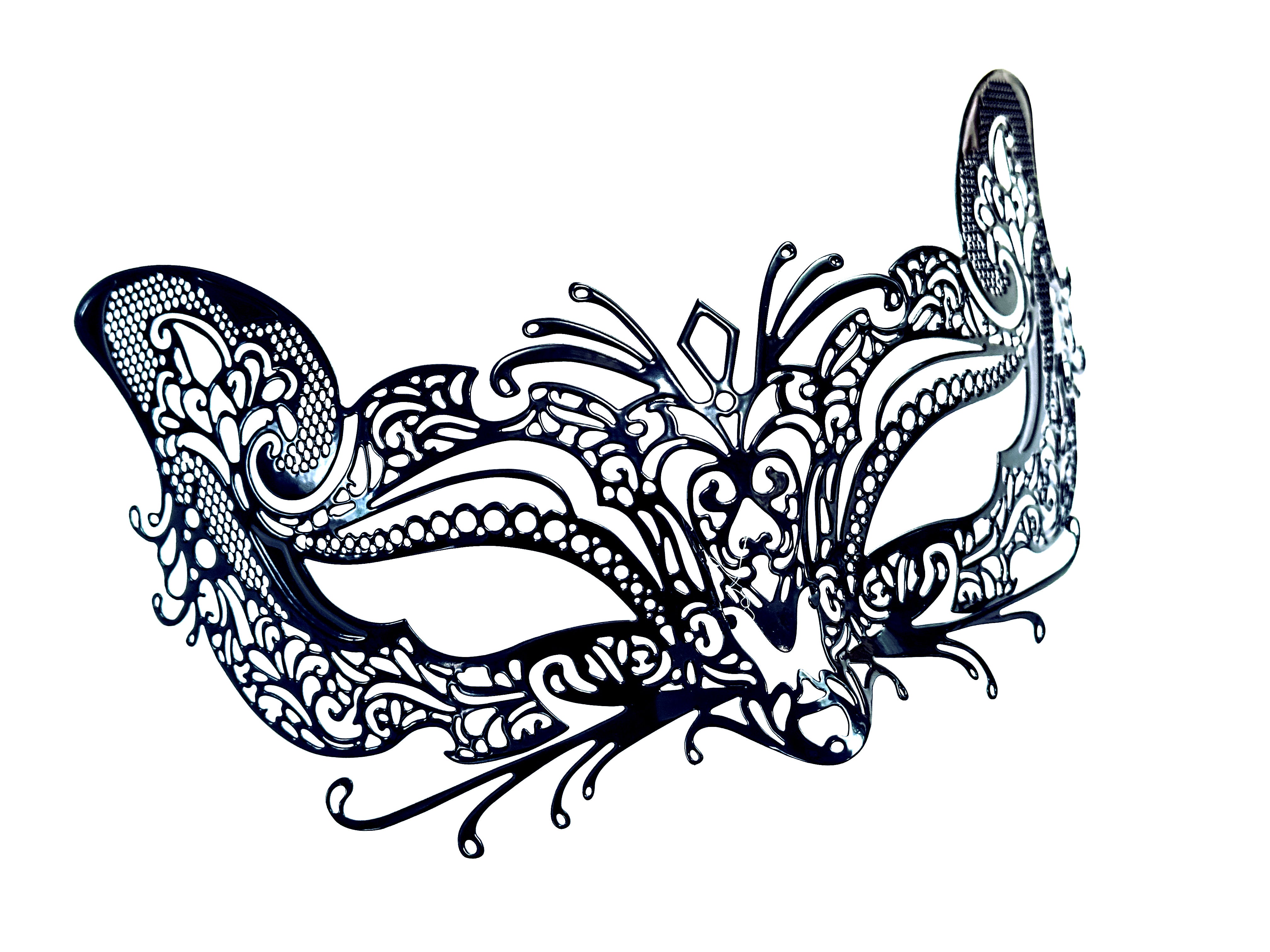 Black Metal Fox Mask - Elegant Cosplay & Halloween Costume Accessory for Anime Conventions & Themed Parties