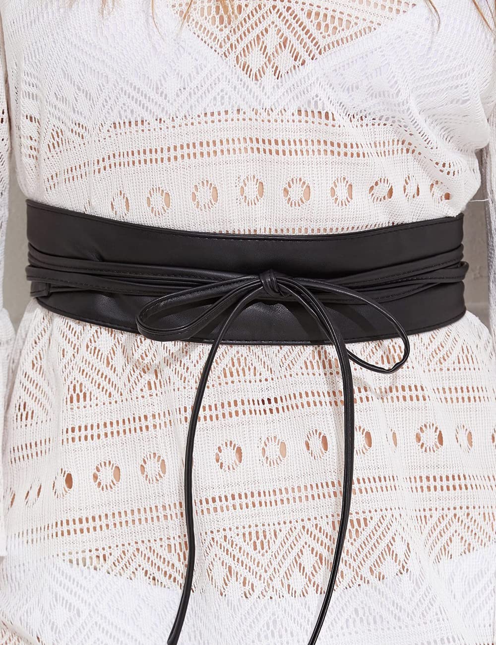 Earnda Women's Fashion Obi Belt - Faux Leather Wide Wrap Waist Cinch Belt for Dresses | Perfect for Kimono, Robe & Boho Outfits