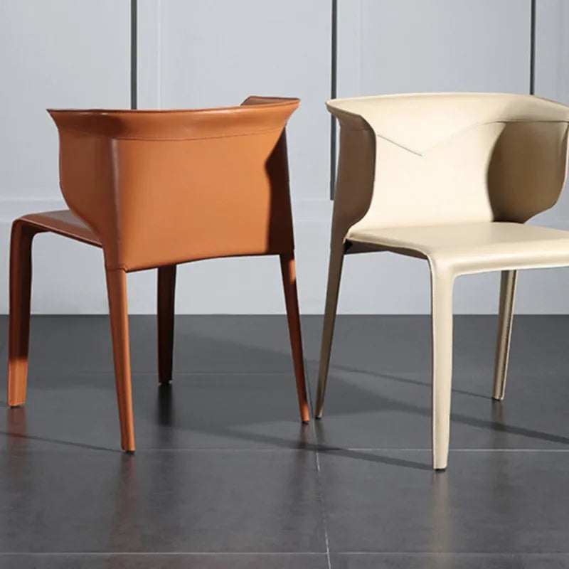 Premium Italian Saddle Leather Dining Chair - Handcrafted Luxury Seating for Elegant Home Dining Rooms & Upscale Restaurants