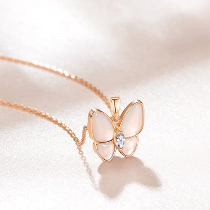 Elegant Gold Plated Butterfly Pendant Necklace for Women - 16+2 Inch Adjustable Chain - Perfect for Valentine's Day, Anniversary & Everyday Wear